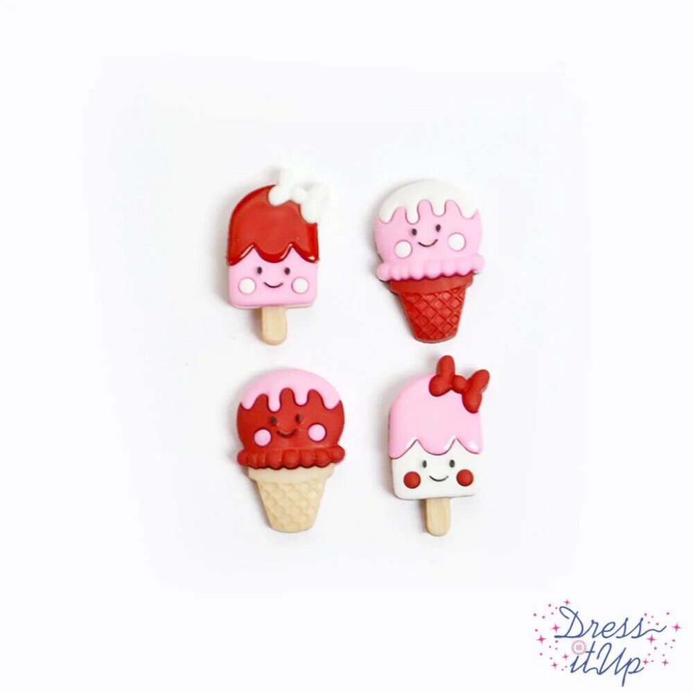 You're Sweet Ice Cream Cones- Dress It Up Buttons Jesse James